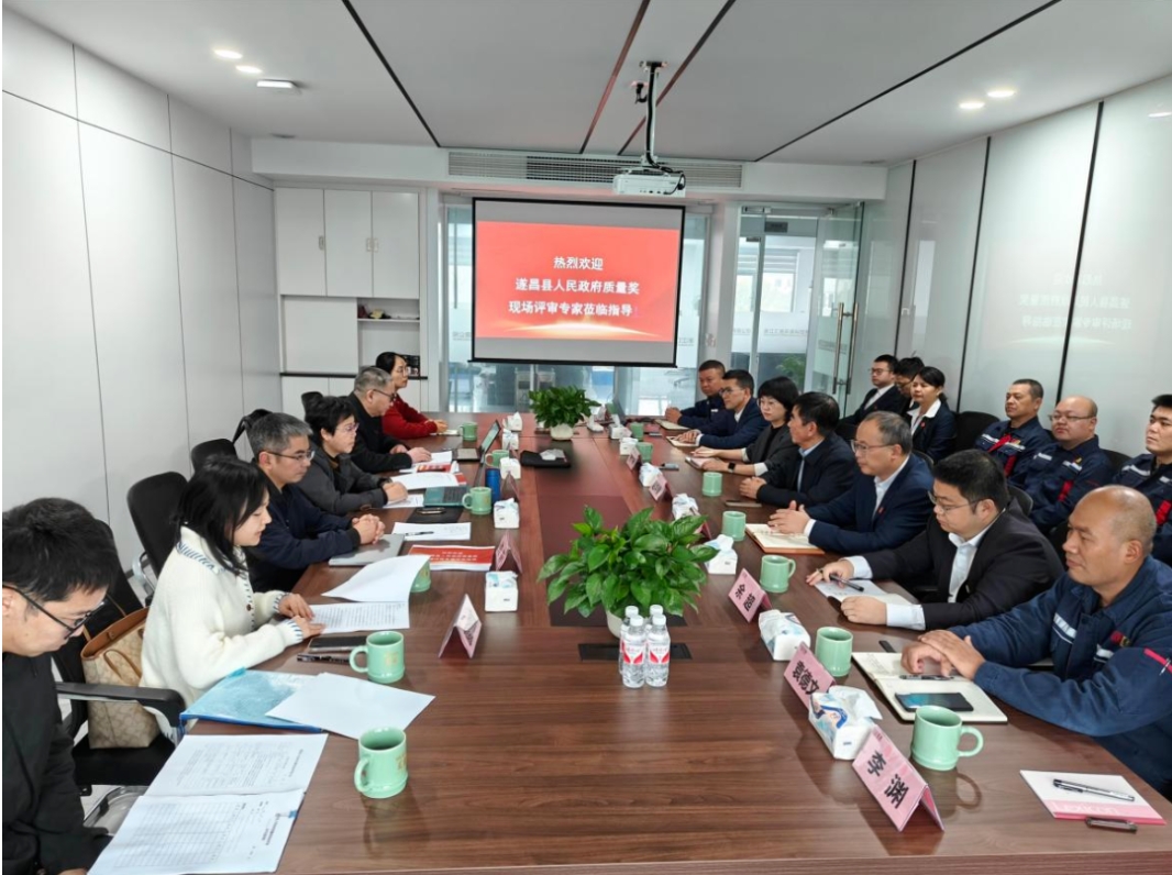 汇金环保公司顺利发展“遂昌县人民当局质量奖”现场评审工作